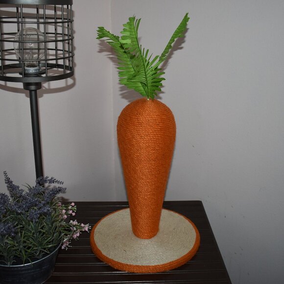 Spring Easter Orange Sisal Rope Carrot Shaped Small Cat Scratcher Post 🥕 - Picture 13 of 13